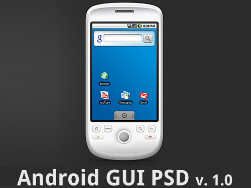 Android の GUI 無料 psd ファイル