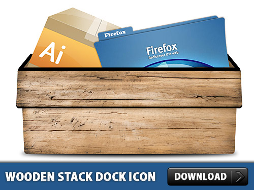 木製スタック Dock アイコン PSD