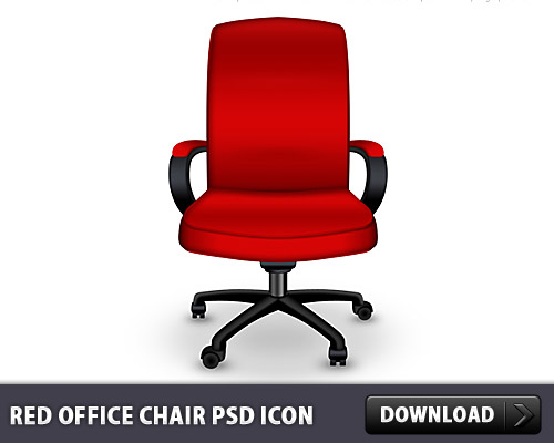 赤いオフィス椅子 PSD アイコン