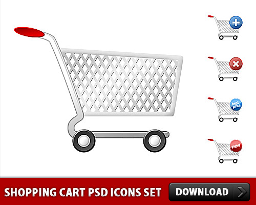 ショッピング カート無料 PSD アイコンを設定