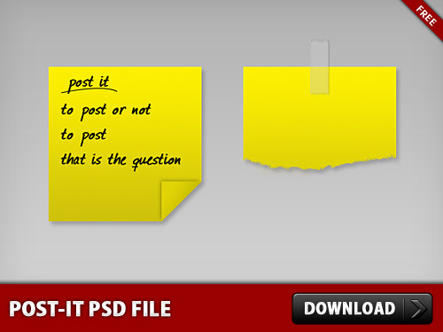 無料ポストイット PSD ファイル