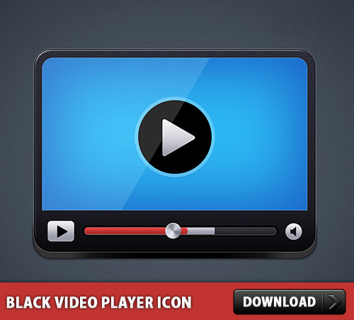 黒い動画プレーヤー アイコン Psd 無料素材のフリーpsd