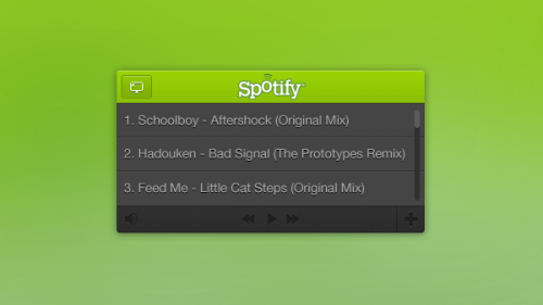 Spotify はミニ プレーヤー無料の PSD ファイル