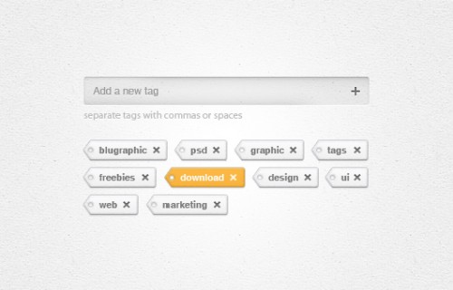 タグを追加する削除ウィジェット PSD