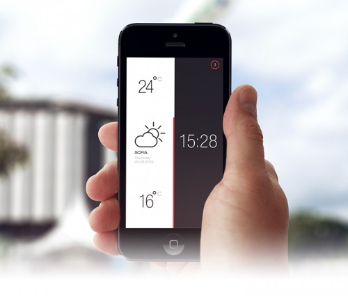 天気と時間アプリケーションの PSD