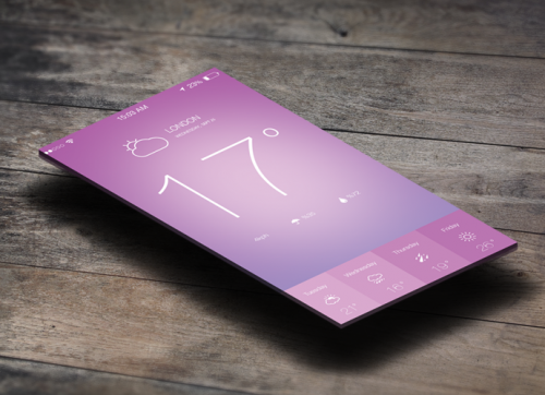 7 iOS の天気アプリのデザイン PSD