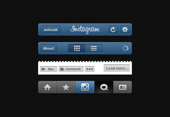 インスタ GUI - PSD Instagram UI