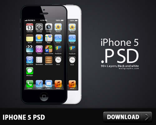iPhone 5 無料の PSD
