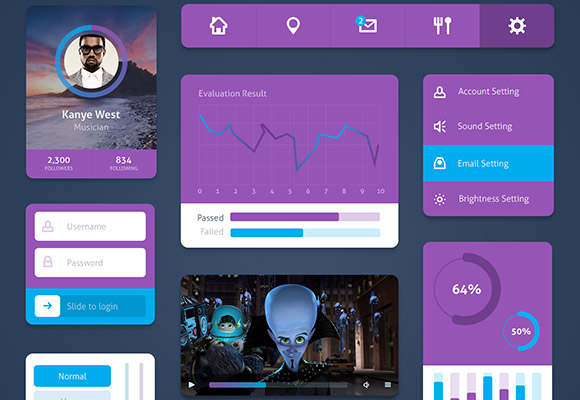 最小限の UI キット PSD