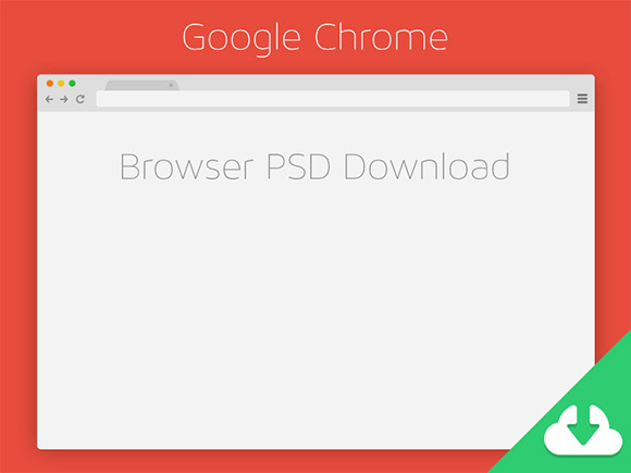 Chrome ブラウザー PSD モックアップ