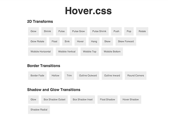 Hover.css - CSS3 ホバー効果のコレクション